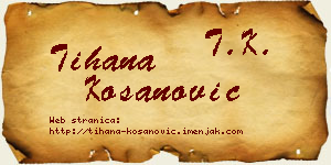 Tihana Kosanović vizit kartica